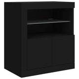 Sideboard with LED Lights Black 283x37x67 cm - Extra Image