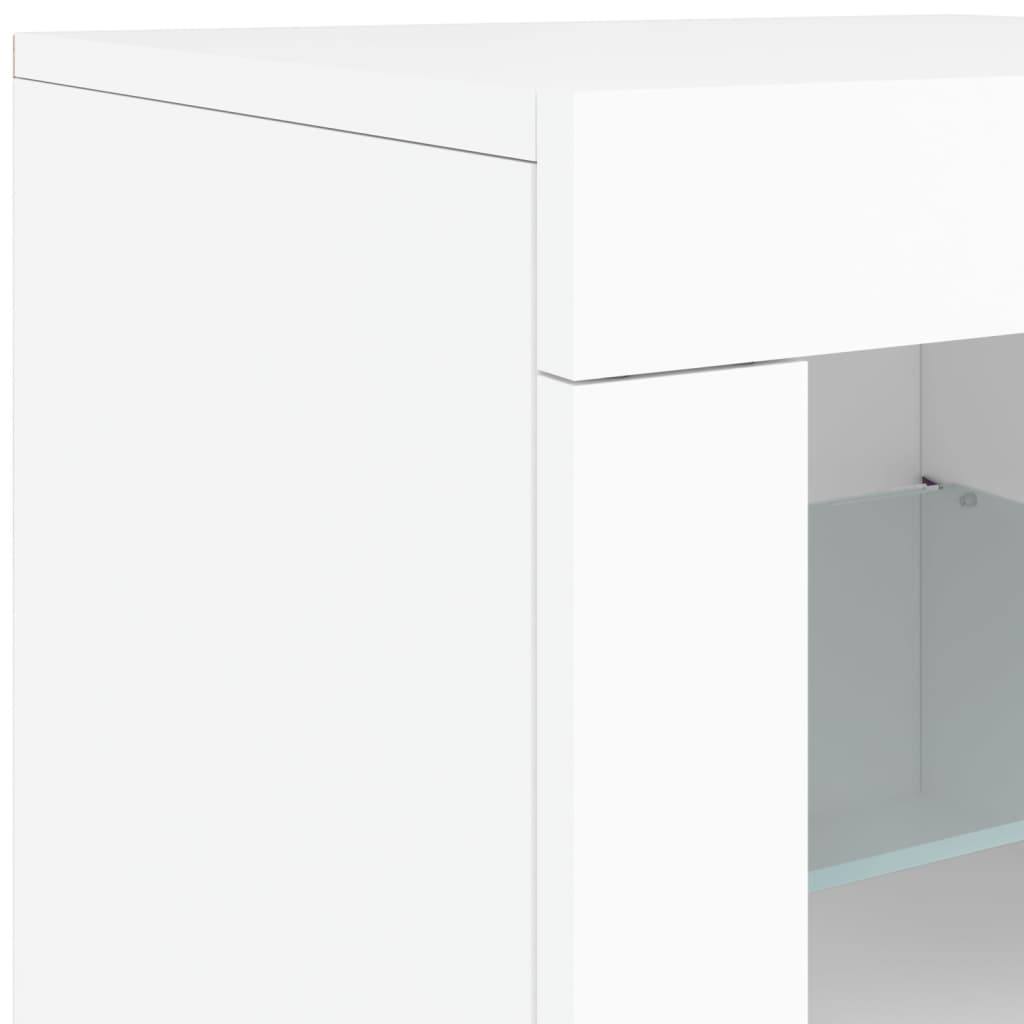 Sideboard with LED Lights White 283x37x67 cm