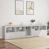 Sideboard with LED Lights White 283x37x67 cm - Side View