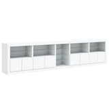 Sideboard with LED Lights White 283x37x67 cm - Rear View