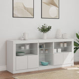 Sideboard with LED Lights White 162x37x67 cm - Side View