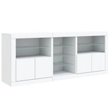 Sideboard with LED Lights White 162x37x67 cm - Rear View