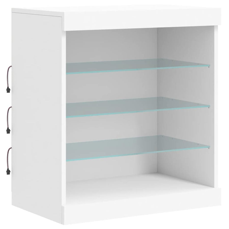 Sideboard with LED Lights White 181.5x37x67 cm