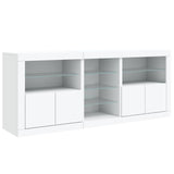 Sideboard with LED Lights White 181.5x37x67 cm - Rear View