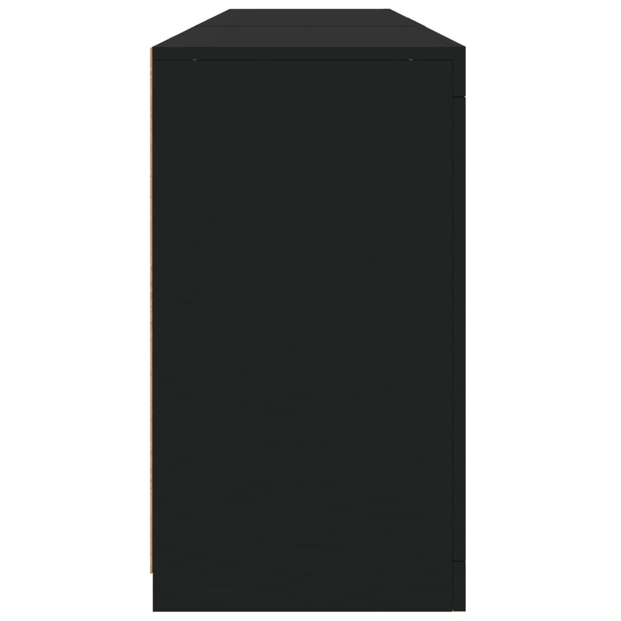 Sideboard with LED Lights Black 181.5x37x67 cm