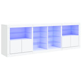 Sideboard with LED Lights White 202x37x67 cm - Front View