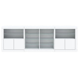 Sideboard with LED Lights White 202x37x67 cm - Rear View