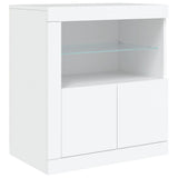 Sideboard with LED Lights White 202x37x67 cm