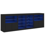 Sideboard with LED Lights Black 202x37x67 cm