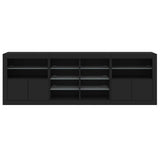 Sideboard with LED Lights Black 202x37x67 cm