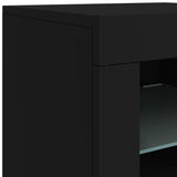 Sideboard with LED Lights Black 202x37x67 cm