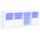 Sideboard with LED Lights White 164x37x67 cm - Front View