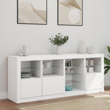 Sideboard with LED Lights White 164x37x67 cm - Side View