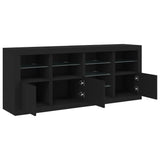 Sideboard with LED Lights Black 164x37x67 cm - Rear View