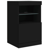 Sideboard with LED Lights Black 164x37x67 cm - Extra Image