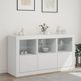 Sideboard with LED Lights White 123x37x67 cm - Side View