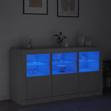 Sideboard with LED Lights White 123x37x67 cm - Top-Down View