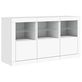 Sideboard with LED Lights White 123x37x67 cm - 45-Degree Angle