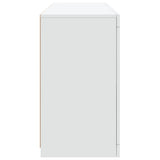 Sideboard with LED Lights White 123x37x67 cm - Close-Up Angle