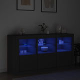 Sideboard with LED Lights Black 123x37x67 cm - Top-Down View