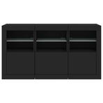 Sideboard with LED Lights Black 123x37x67 cm