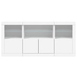 Sideboard with LED Lights White 142.5x37x67 cm - Rear View