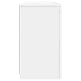 Sideboard with LED Lights White 142.5x37x67 cm - Close-Up Angle