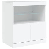 Sideboard with LED Lights White 142.5x37x67 cm - Extra Image