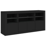 Sideboard with LED Lights Black 142,5x37x67 cm
