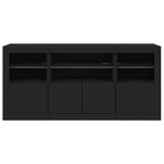 Sideboard with LED Lights Black 142,5x37x67 cm