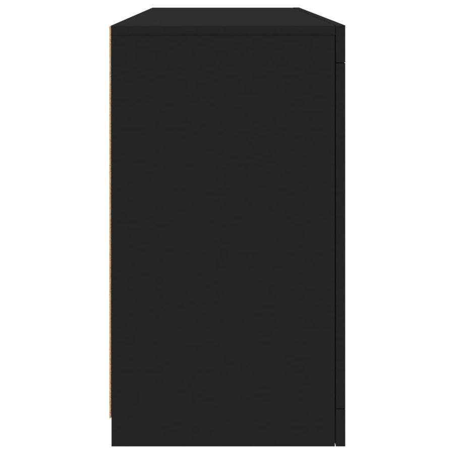 Sideboard with LED Lights Black 142,5x37x67 cm