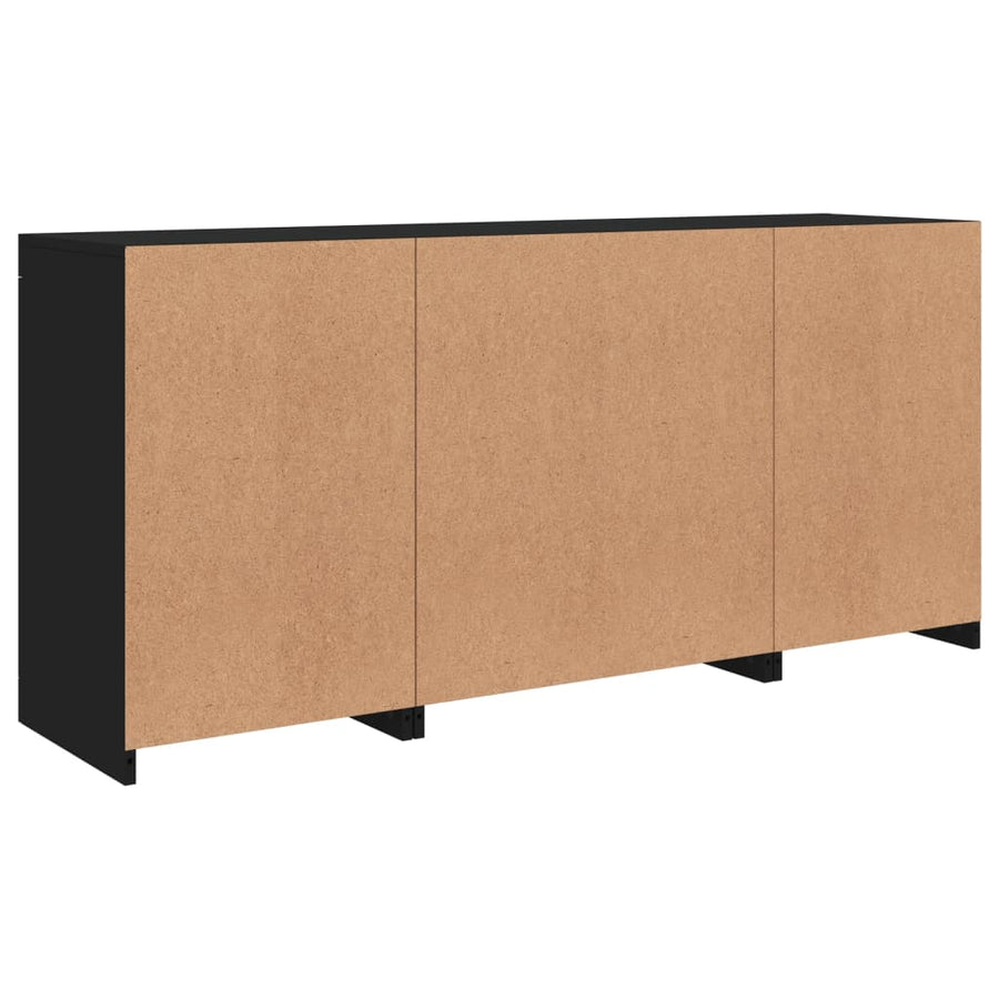 Sideboard with LED Lights Black 142,5x37x67 cm