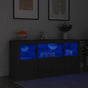 Sideboard with LED Lights Black 142,5x37x67 cm