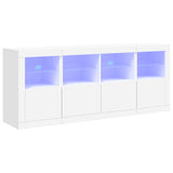 Sideboard with LED Lights White 163x37x67 cm - Front View