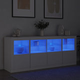 Sideboard with LED Lights White 163x37x67 cm - Top-Down View