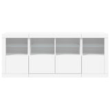 Sideboard with LED Lights White 163x37x67 cm - Rear View