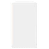 Sideboard with LED Lights White 163x37x67 cm - Close-Up Angle