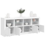 Sideboard with LED Lights White 163x37x67 cm