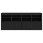Sideboard with LED Lights Black 163x37x67 cm