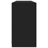 Sideboard with LED Lights Black 163x37x67 cm - Close-Up Angle