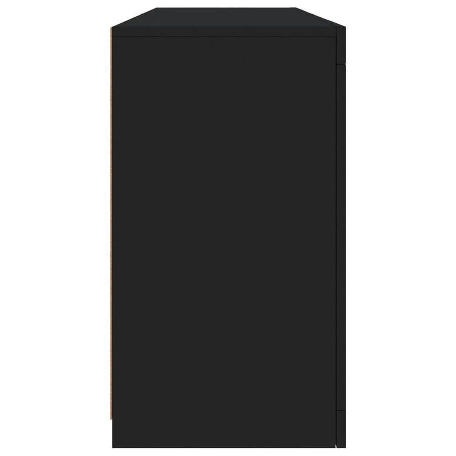 Sideboard with LED Lights Black 163x37x67 cm