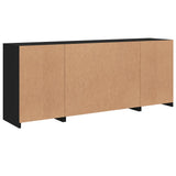 Sideboard with LED Lights Black 163x37x67 cm - Low Angle