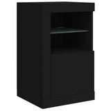 Sideboard with LED Lights Black 163x37x67 cm
