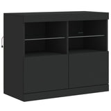 Sideboard with LED Lights Black 163x37x67 cm - Extra Image