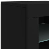 Sideboard with LED Lights Black 163x37x67 cm - Extra Image