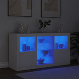 Sideboard with LED Lights White 123x37x67 cm