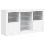Sideboard with LED Lights White 123x37x67 cm - 45-Degree Angle