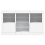 Sideboard with LED Lights White 123x37x67 cm - Rear View