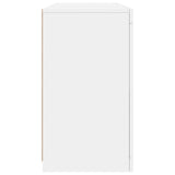 Sideboard with LED Lights White 123x37x67 cm - Close-Up Angle
