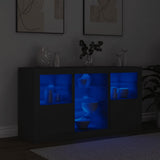 Sideboard with LED Lights Black 123x37x67 cm - Top-Down View